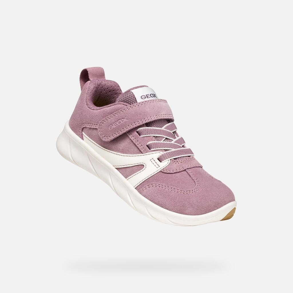 Baskets Fille J FOOT-RUN GIRL Vieux Rose/Blanc 5/7