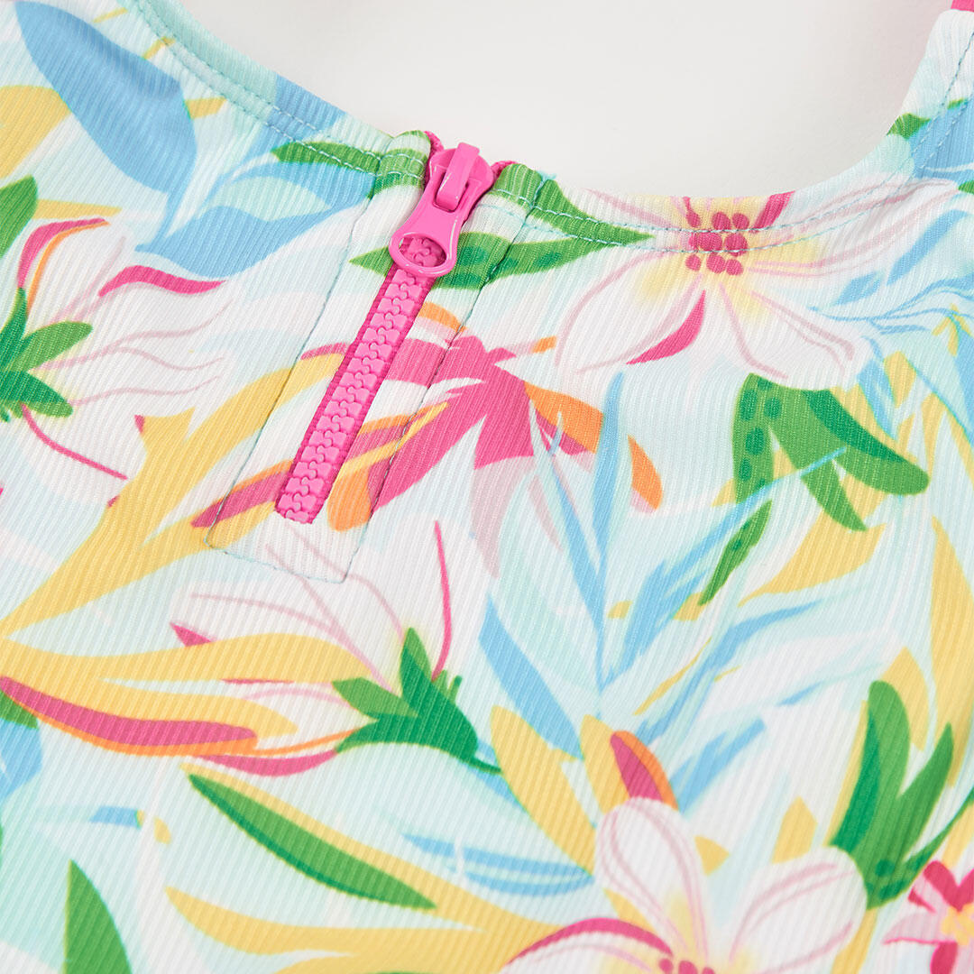 Bañador para niña estampado flores UPF50 3/4