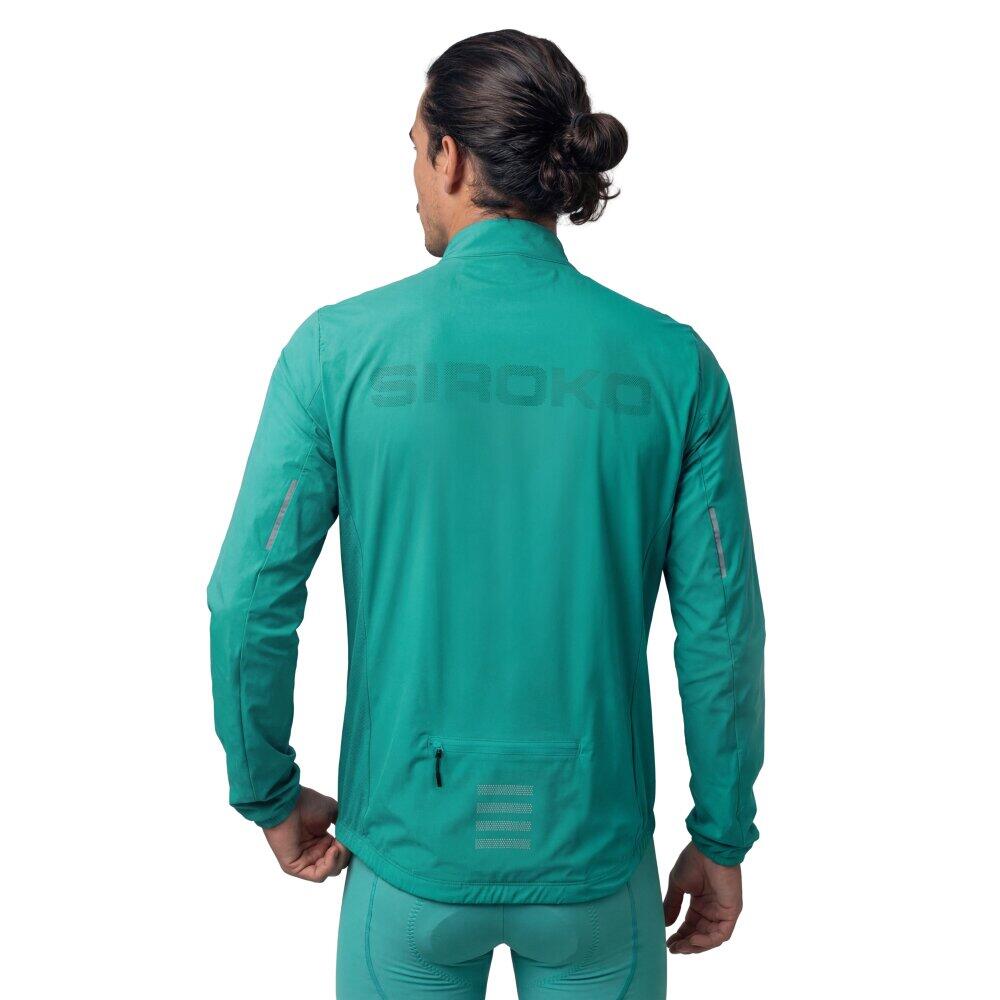 Męska ultralekka wiatroszczelna kurtka rowerowa Siroko J4 Windbreak Green