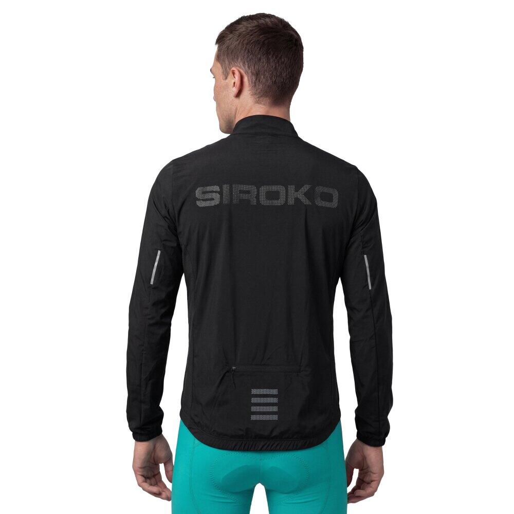Męska ultralekka wiatroszczelna kurtka rowerowa Siroko J4 Windbreak Black