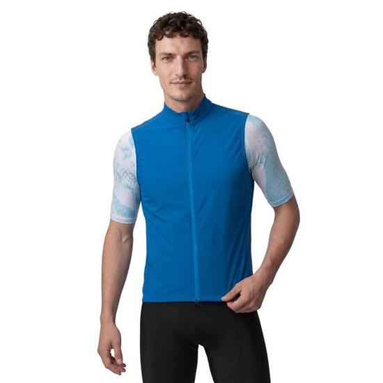 Heren ultralichte winddichte fietsvest V2 Breeze Blue Blauw