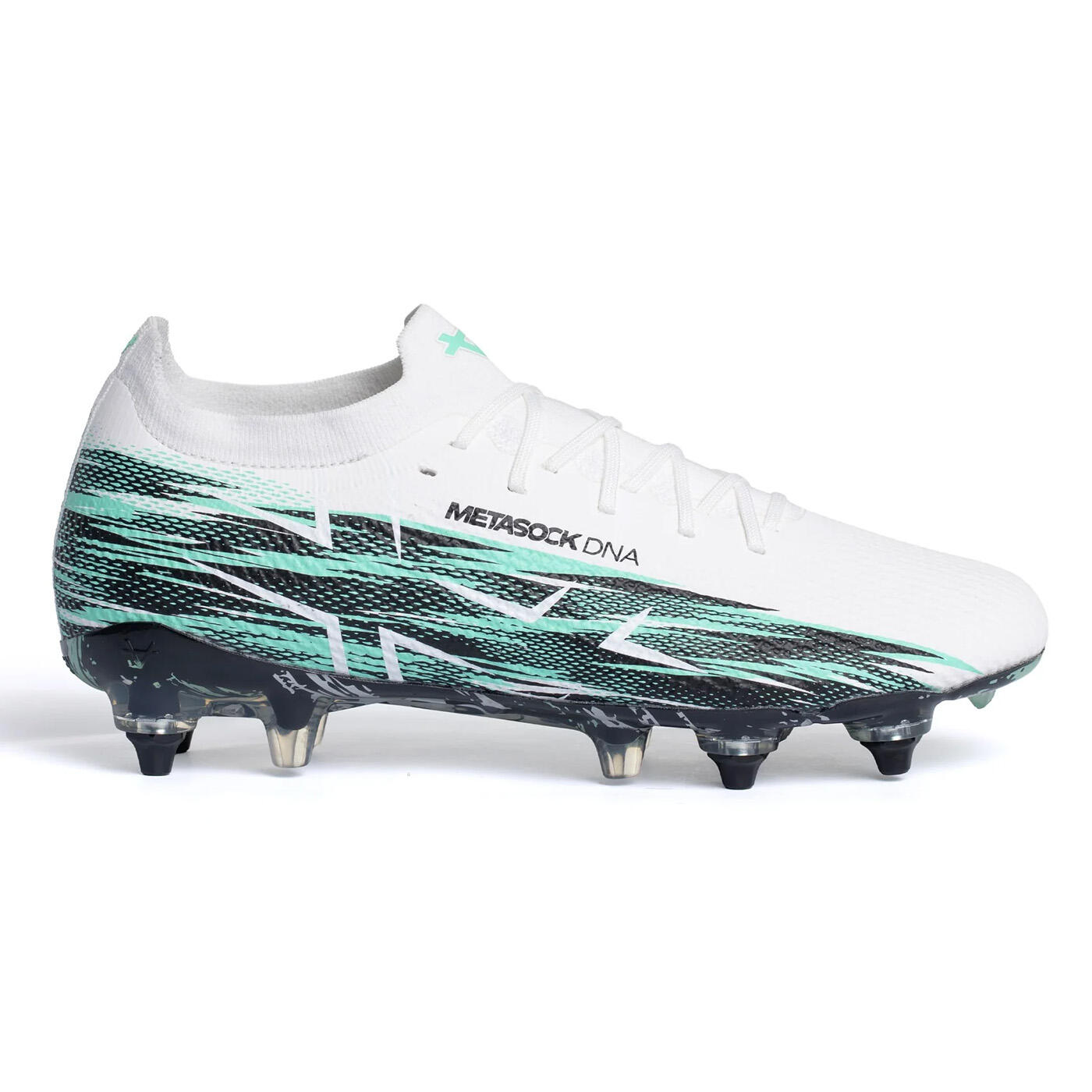 Ghete de rugby Oxen Metasock SG White and Mint Green