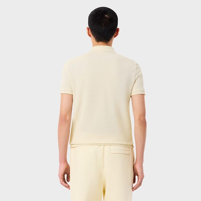 Polo Beige Lacoste de Piqué de Corte Ajustado de Estilo Deportivo y Elegante 3/5