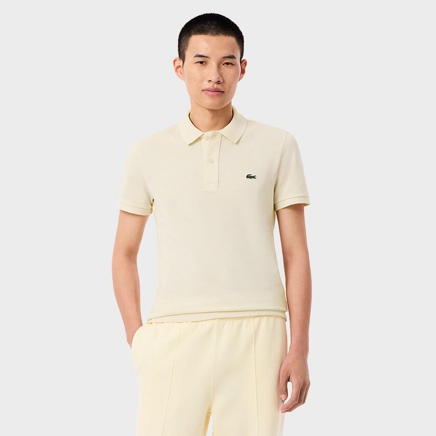 Polo Beige Lacoste de Piqué de Corte Ajustado de Estilo Deportivo y Elegante 2/5