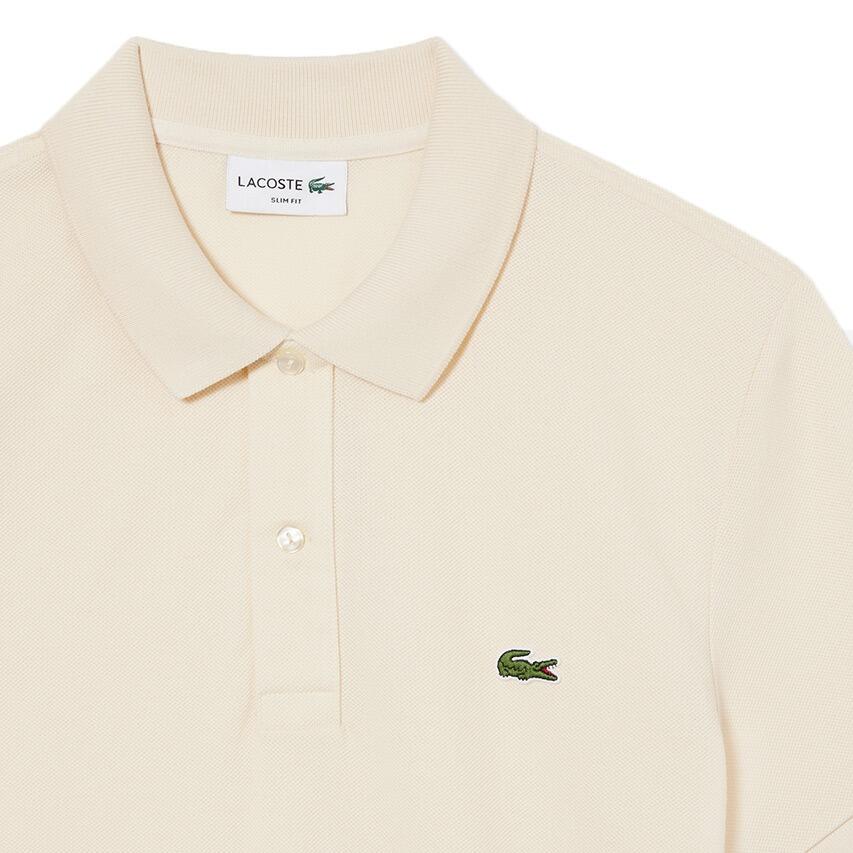 Polo Beige Lacoste de Piqué de Corte Ajustado de Estilo Deportivo y Elegante 5/5