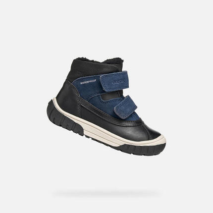 Bottines Bébé Garçon B OMAR BOY WPF Noir/Bleu Marine