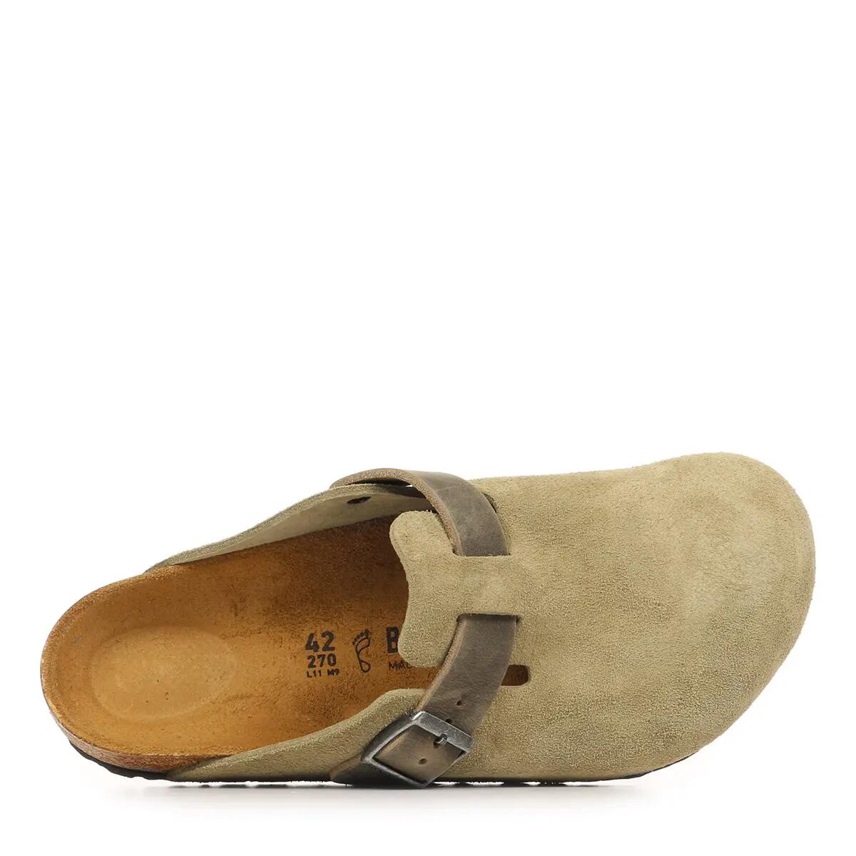 Birkenstock Boston - Faded Khaki Suede 2/6