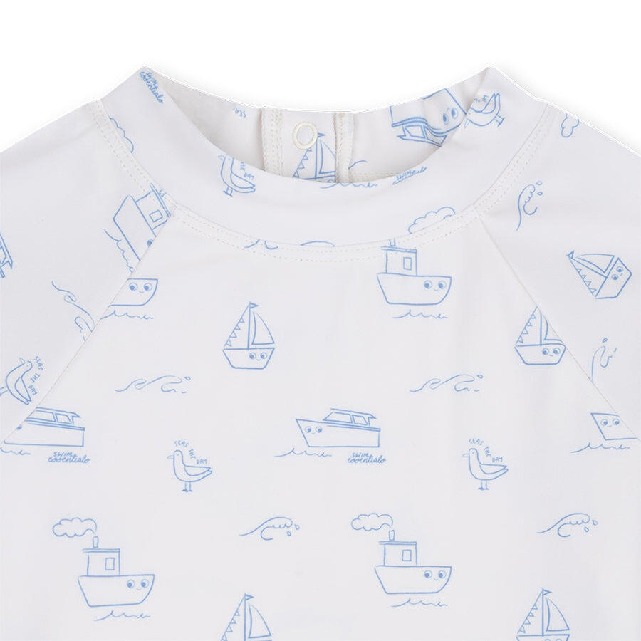 Swim Essentials Camiseta de natación UV de manga larga - Beige/Azul - Seas The 3/6
