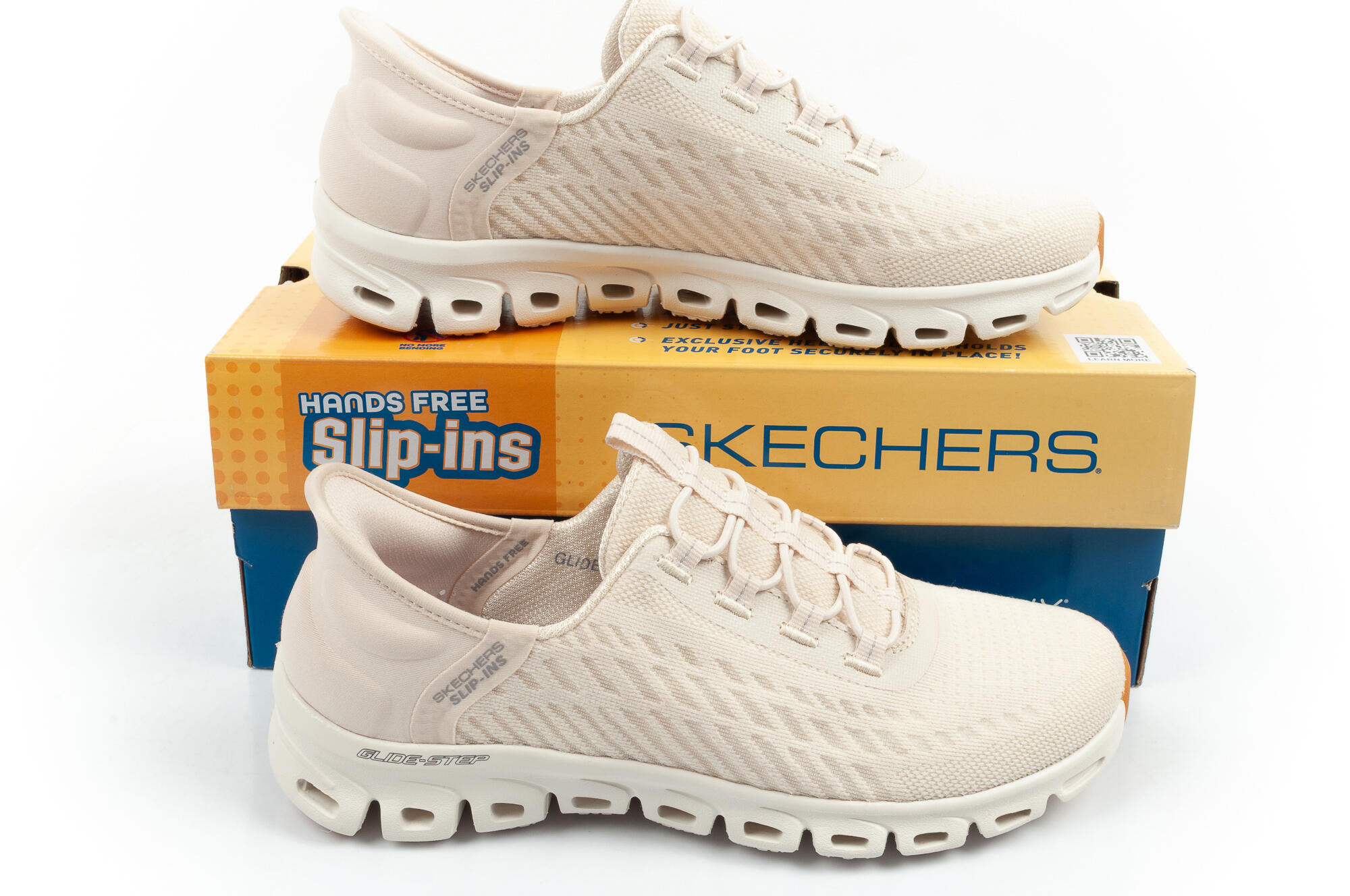 Buty damskie sneakersy Skechers Glide-Step wygodne ecru Slip-ins 7/7