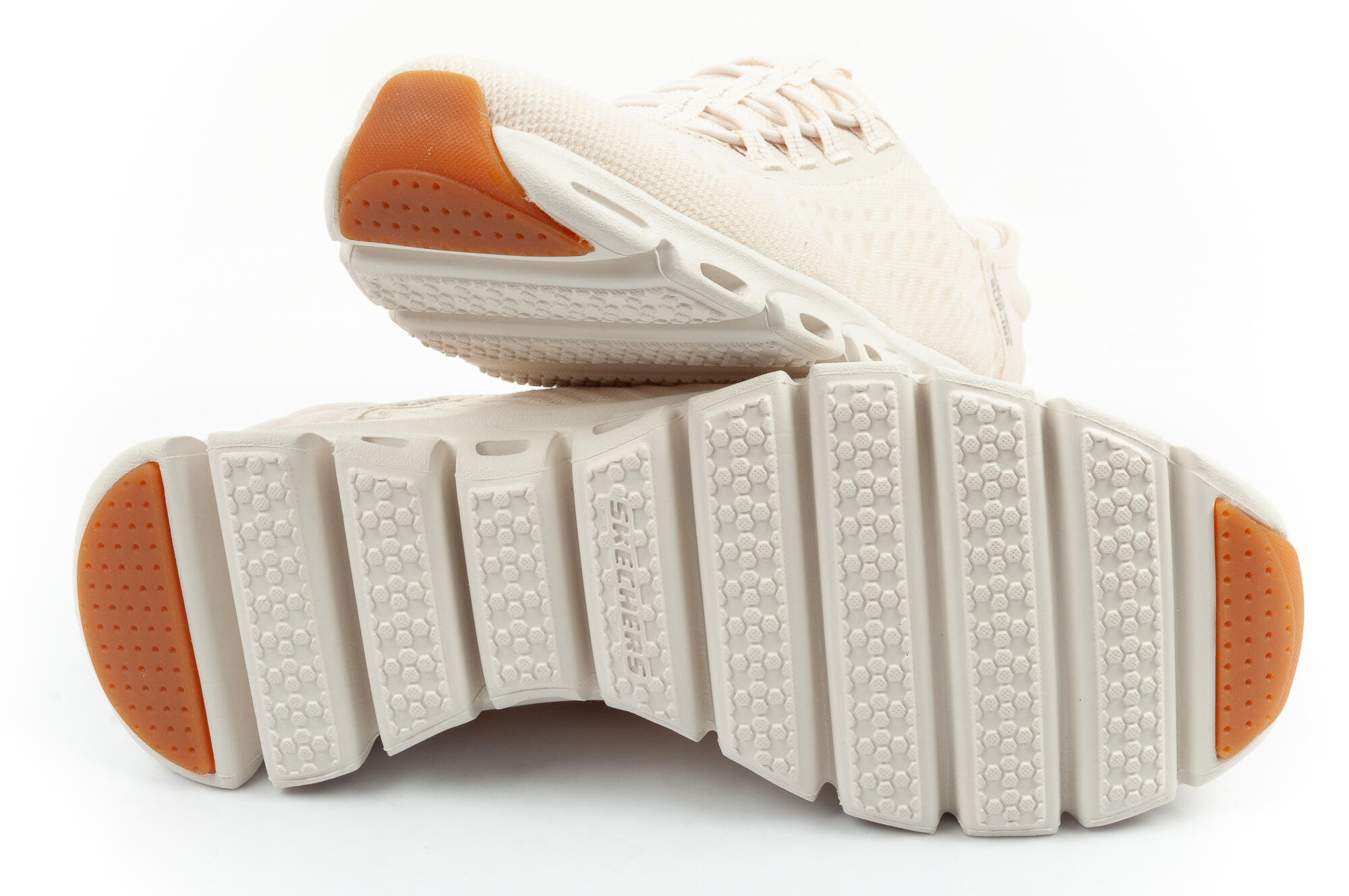 Buty damskie sneakersy Skechers Glide-Step wygodne ecru Slip-ins 5/7
