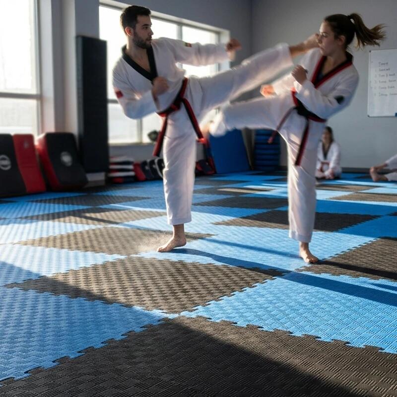 Tatami Puzzle EVA 1x1m 2cm - Pack de 8 Preto - Azul 7/7