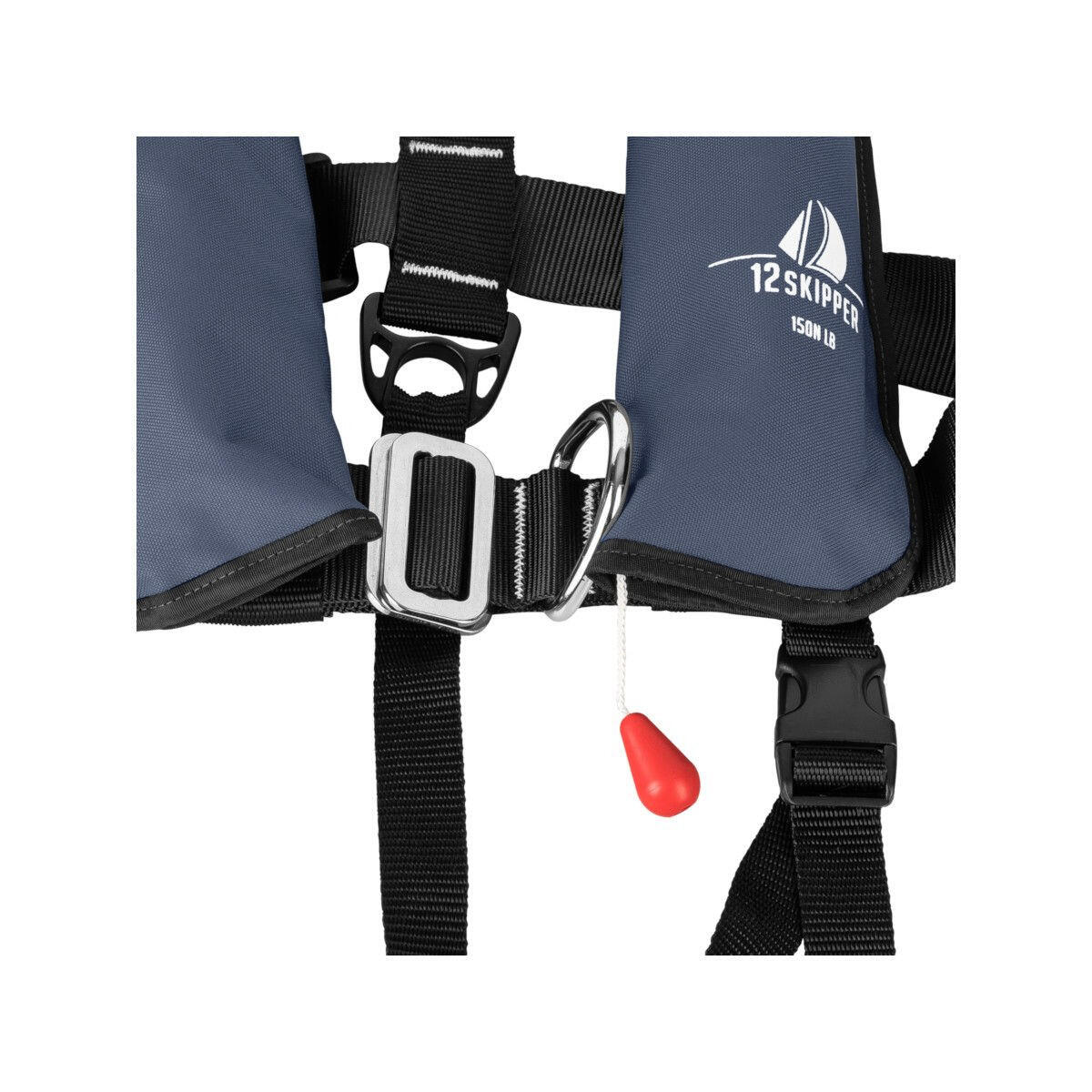 gilet de sauvetage automatique pour enfants 150N ISO avec harnais - bleu marine 3/4