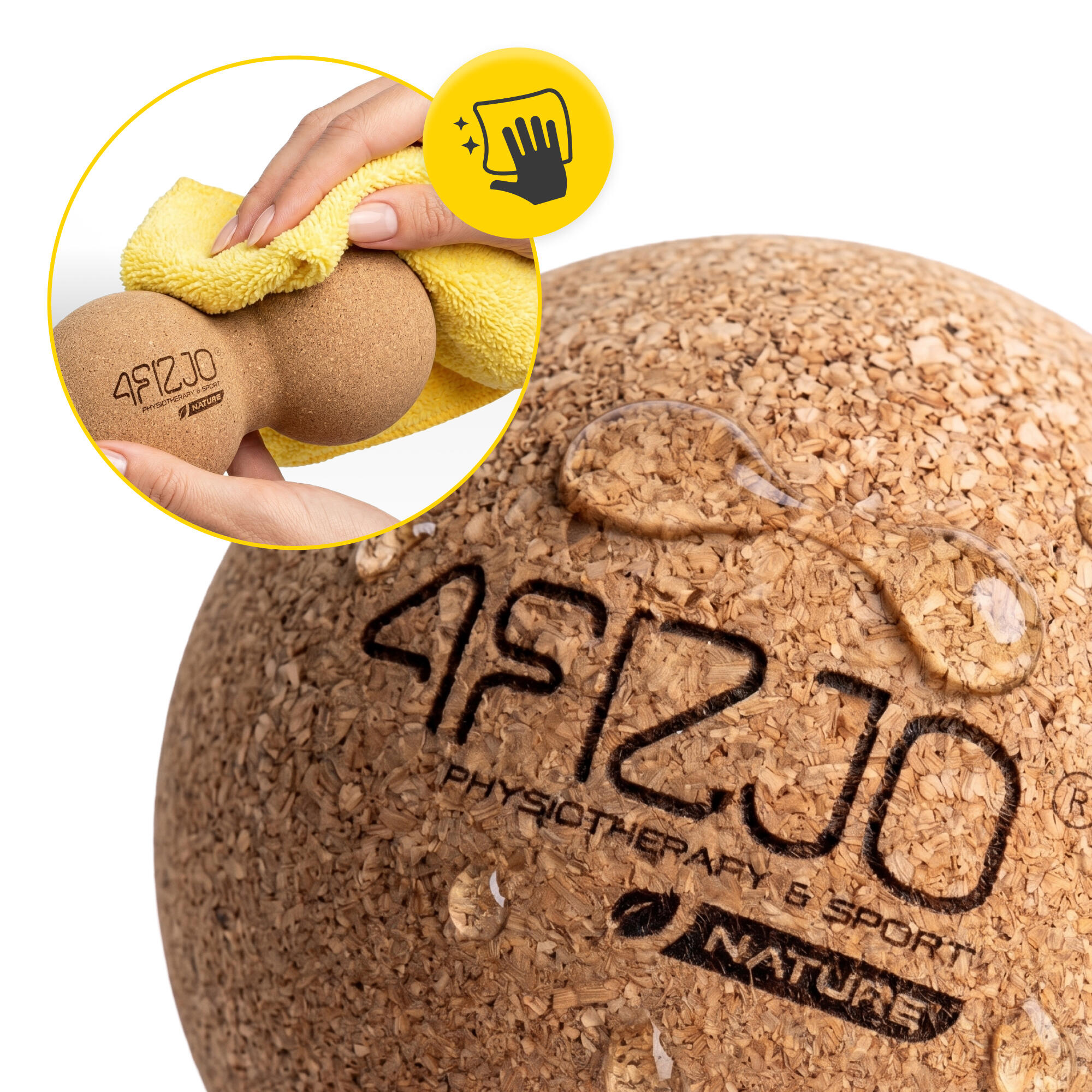 Dvojitý masážní míček 4FIZJO 6,5 cm korkový 6/7