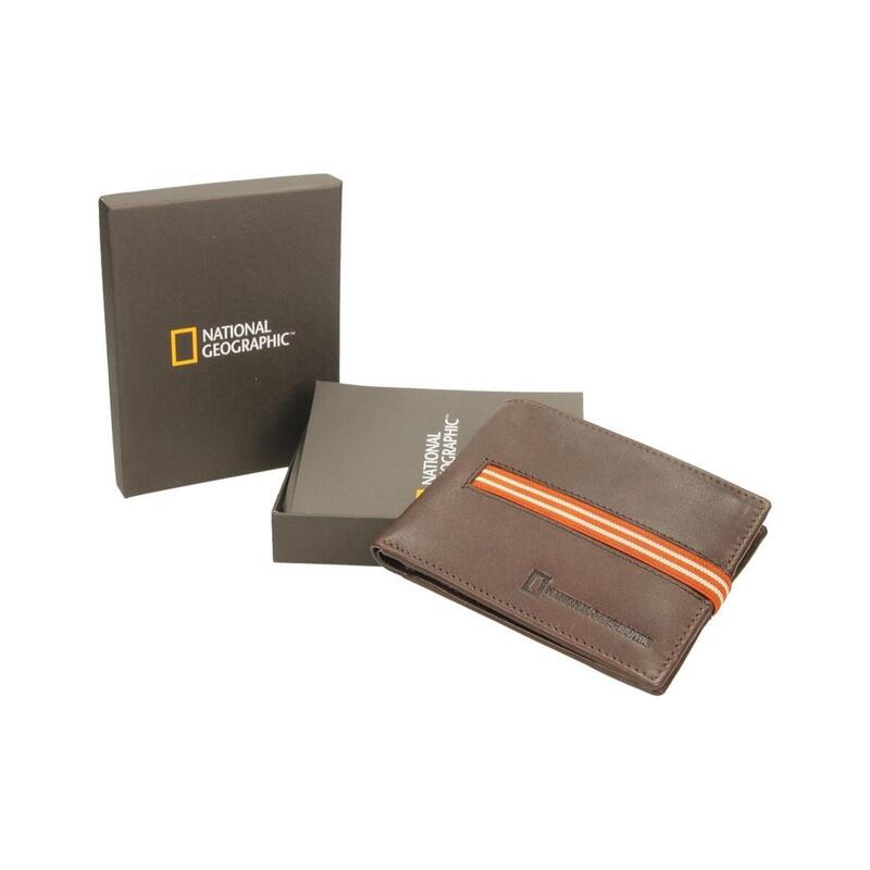 CARTERA NATGEO PIEL CIERRE CINTA ELASTICA TARJETERO Y MONEDERO EARTH