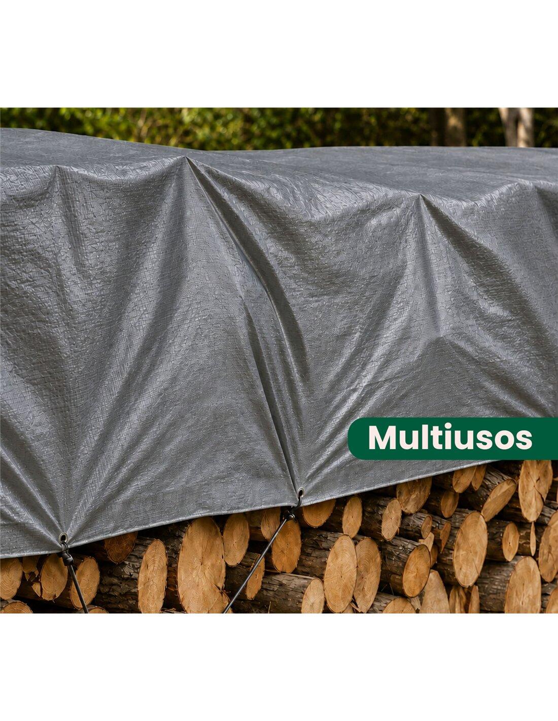 Toldo Reforzado Impermeable | Lona Multi JARDIN202 Gris 8X12M. 3/5