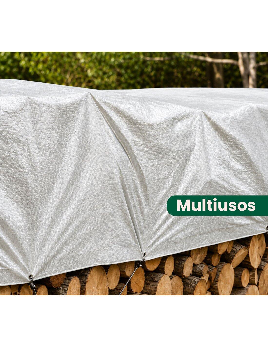 Toldo Reforzado Impermeable | Lona Multi JARDIN202 Blanco 5X8M. 3/5