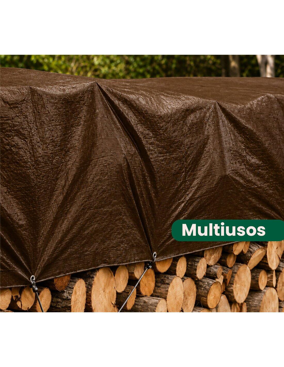 Toldo Reforzado Impermeable | Lona Multi JARDIN202 Marrón 4X6M. 3/5