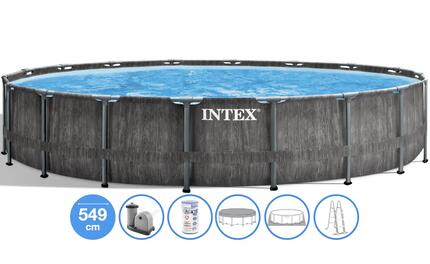 Ø 549 x 122 cm Intex Greywood Prism Frame Kit Piscine Ronde