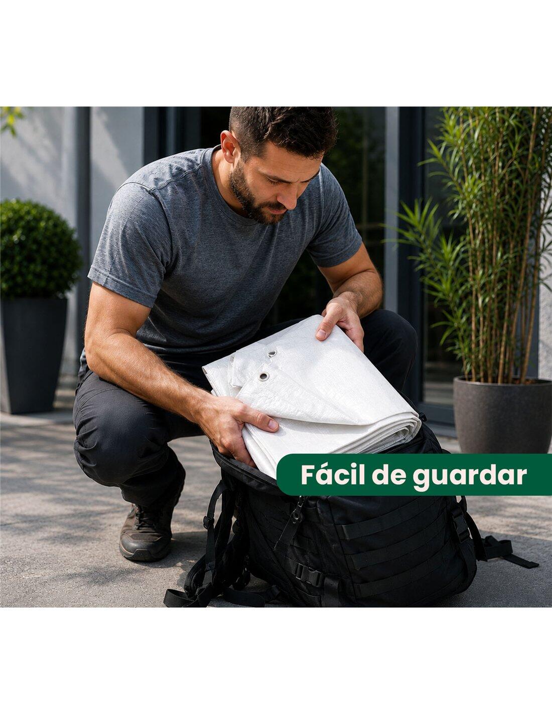 Toldo Reforzado Impermeable | Lona Multi JARDIN202 Blanco 5X8M. 5/5