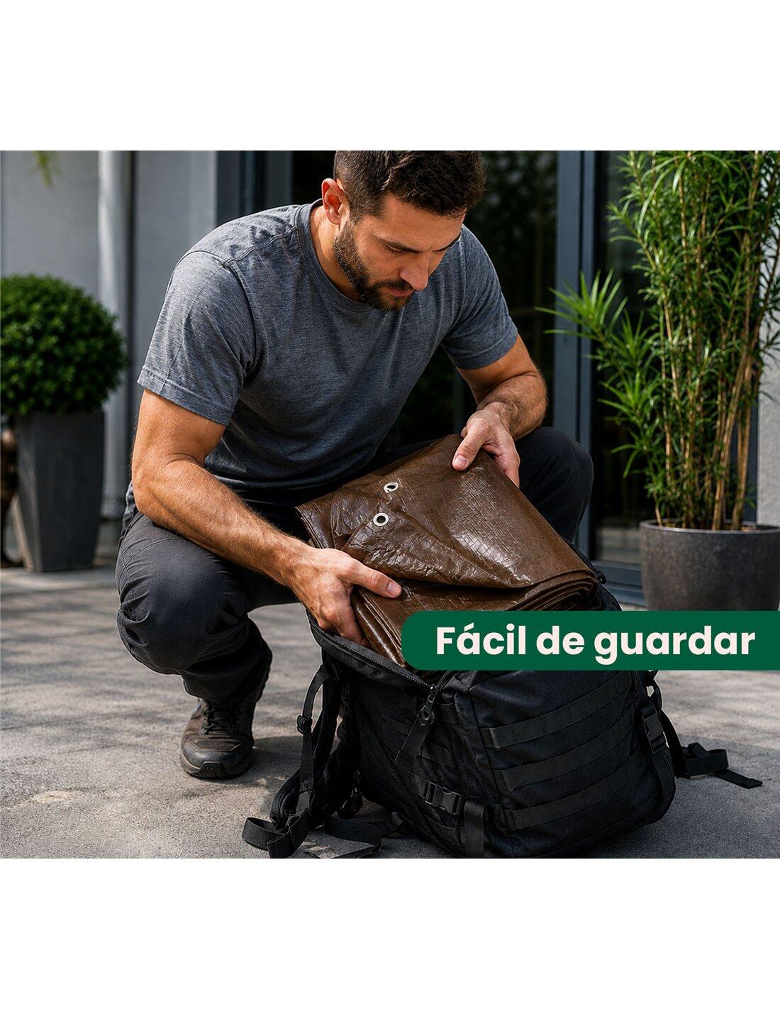 Toldo Reforzado Impermeable | Lona Multi JARDIN202 Marrón 4X6M. 5/5