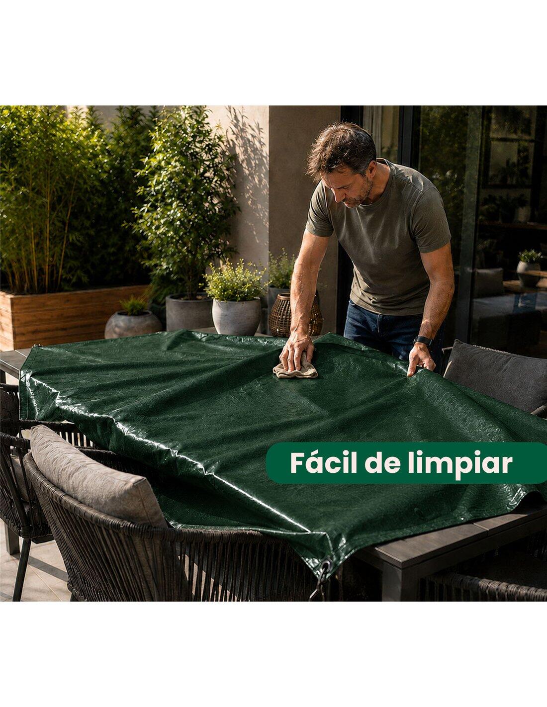 Toldo Reforzado Impermeable | Lona Multi JARDIN202 Verde Oscuro 2X3M. 4/5