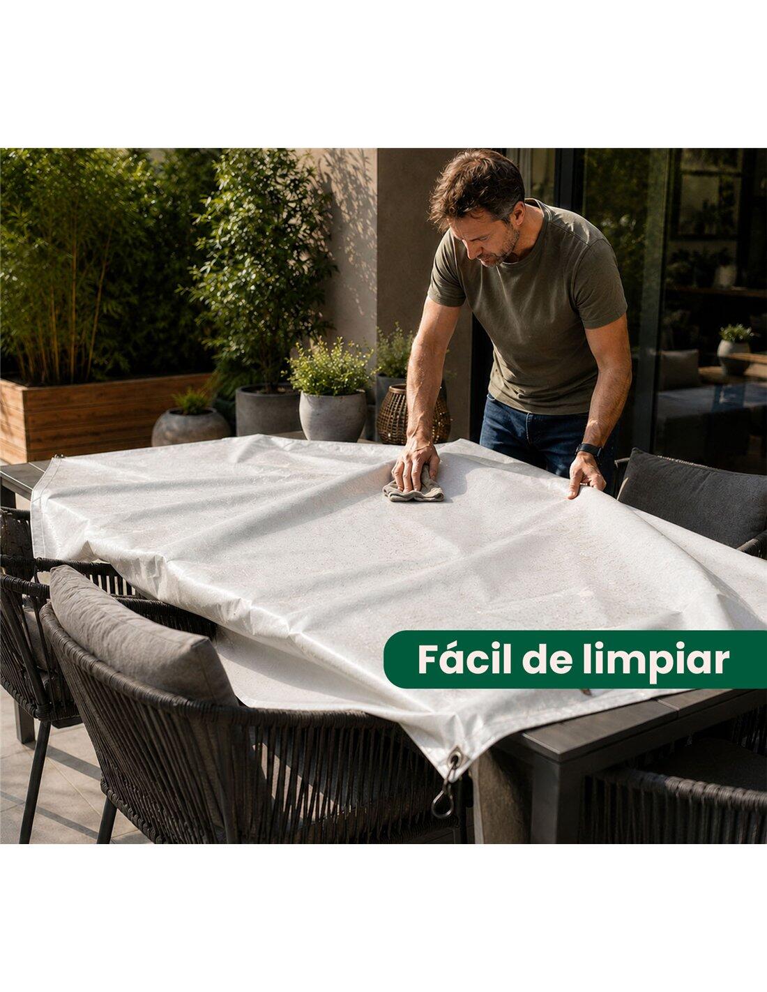 Toldo Reforzado Impermeable | Lona Multi JARDIN202 Blanco 5X8M. 4/5