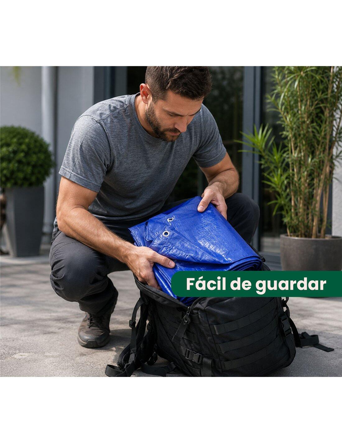 Toldo Reforzado Impermeable | Lona Multi JARDIN202 Azul 5X8M. 5/5