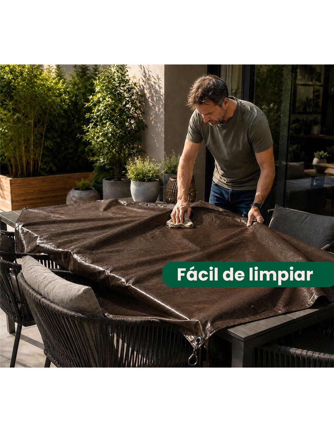 Toldo Reforzado Impermeable | Lona Multi JARDIN202 Marrón 2X3M. 4/5