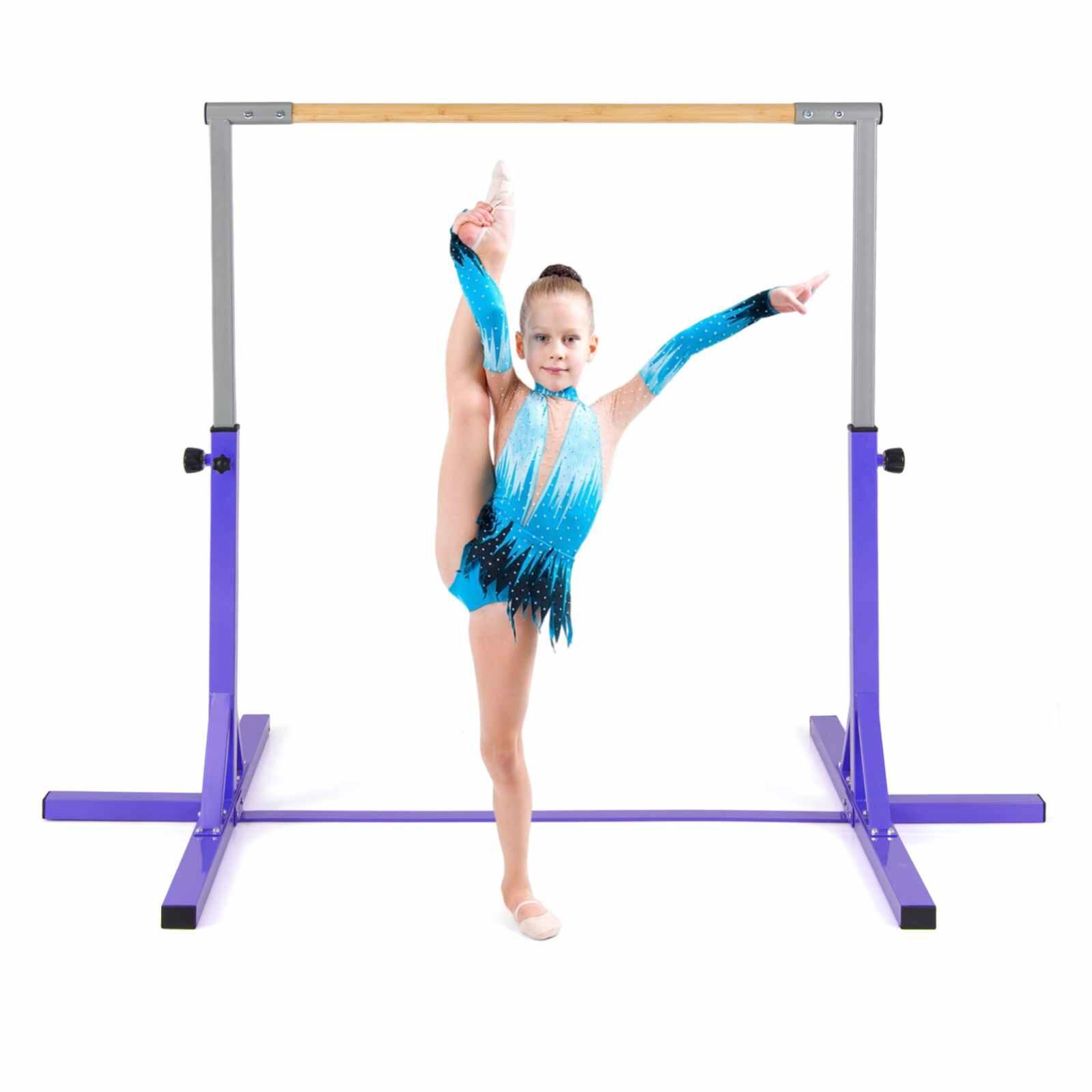 Junior Gymnastics Kip Bar 12-Level Adjustable Training Bar Purple