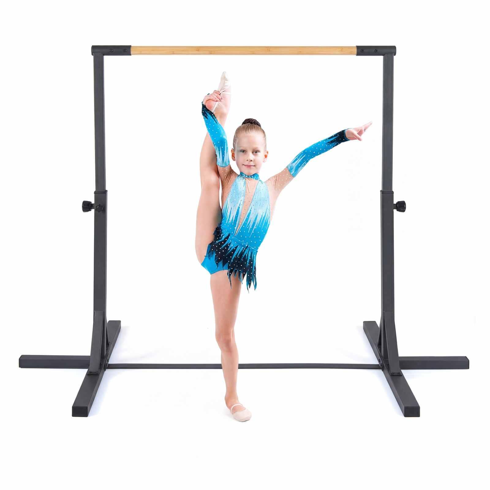 Junior Gymnastics Kip Bar 12-Level Adjustable Training Bar Black