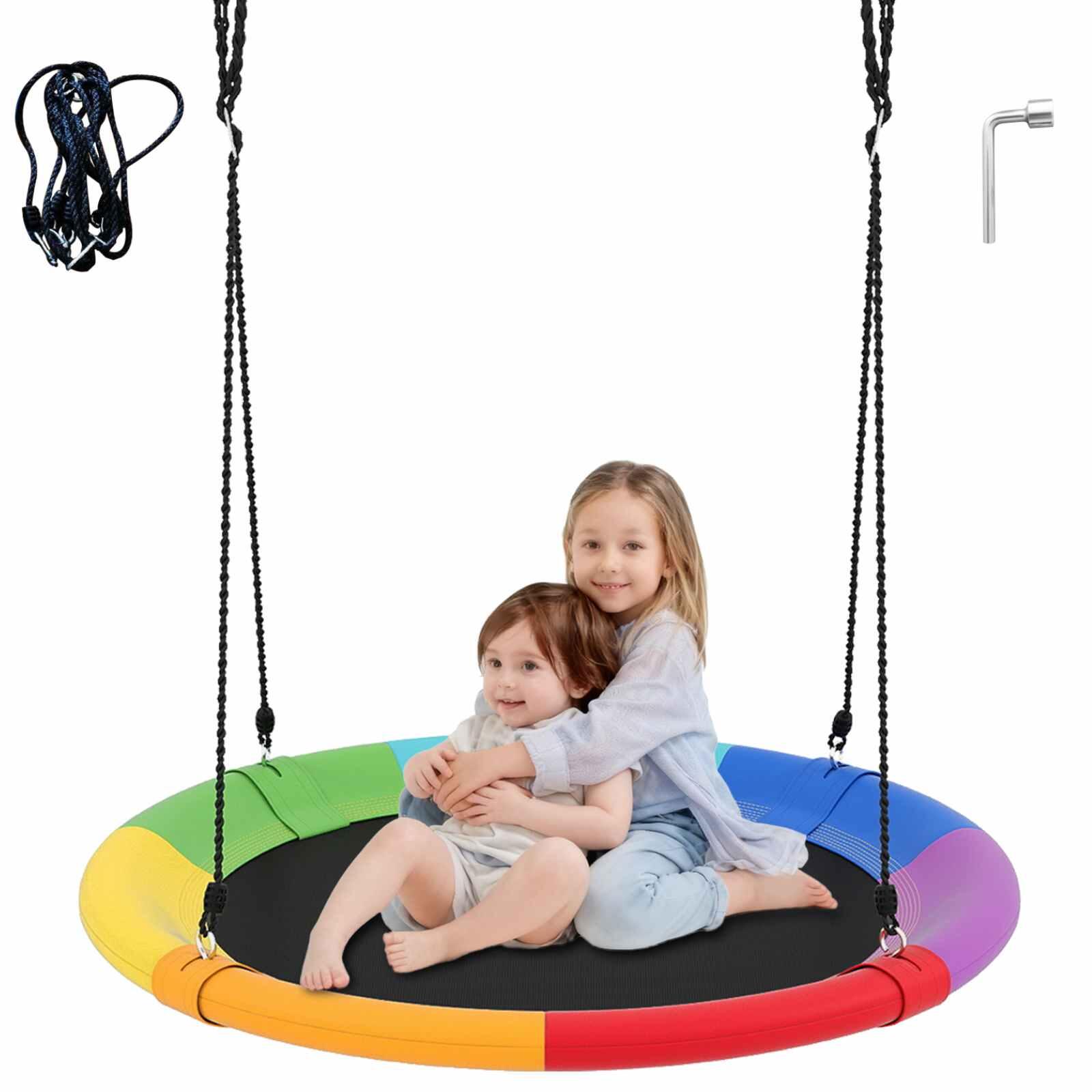 100cm Saucer Tree Swing 300kg Capacity w/Adjustable Ropes