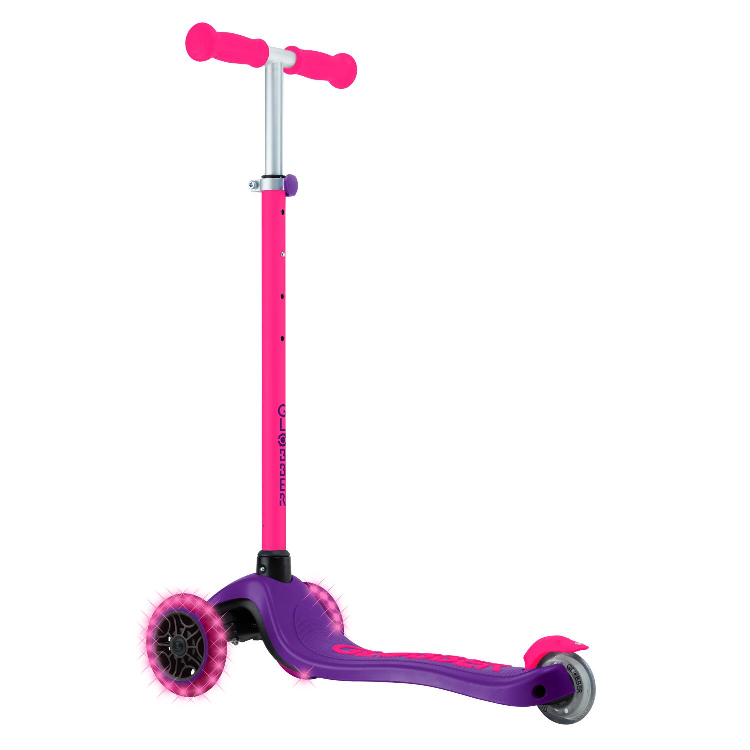 GLOBBER PRIMO PLUS NEON LIGHTS neon pink, mit Leuchtrollen 6/7