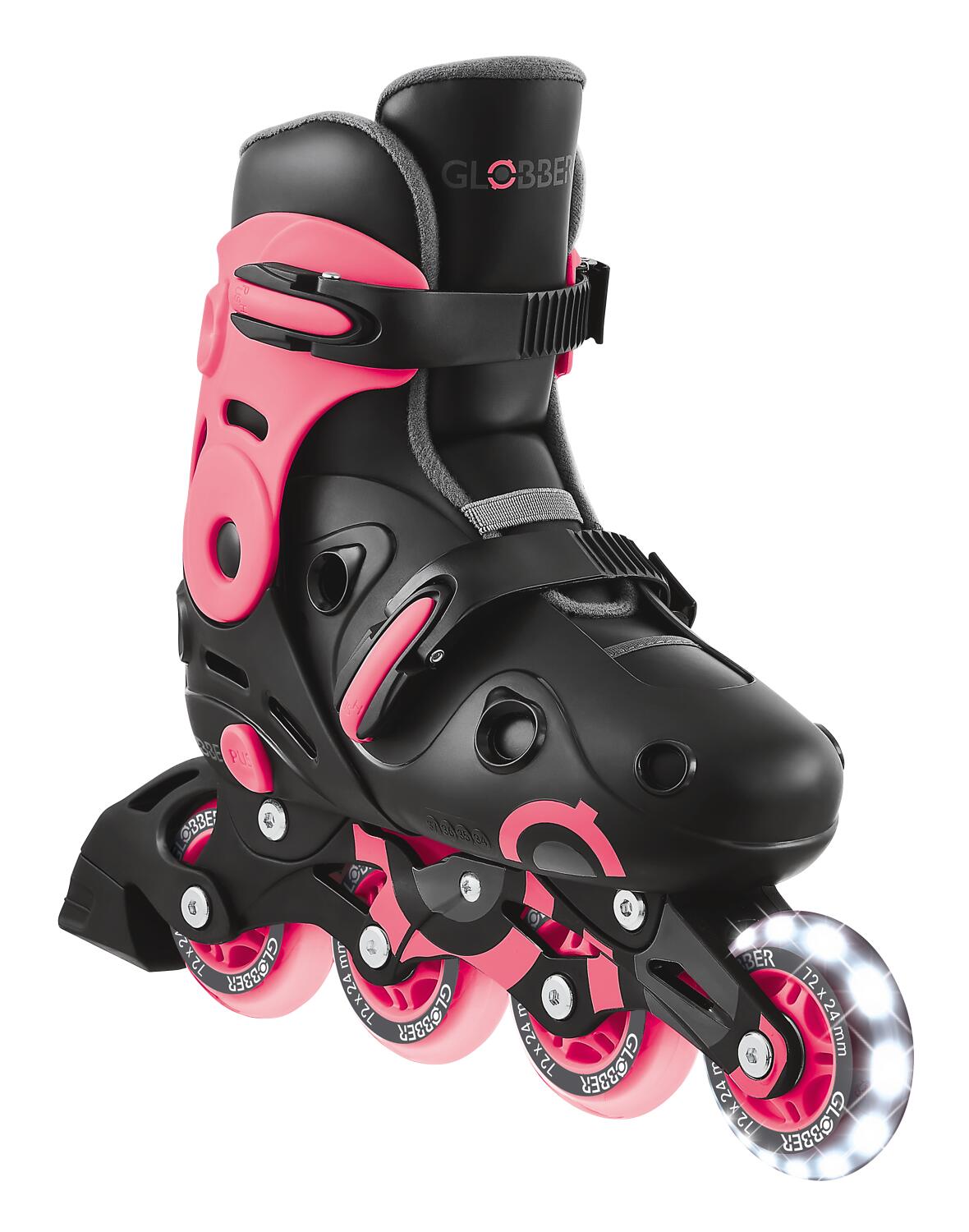 Rollers GO SKATES Taille M-L du 34 au 37 - Noir-Rose 7/7