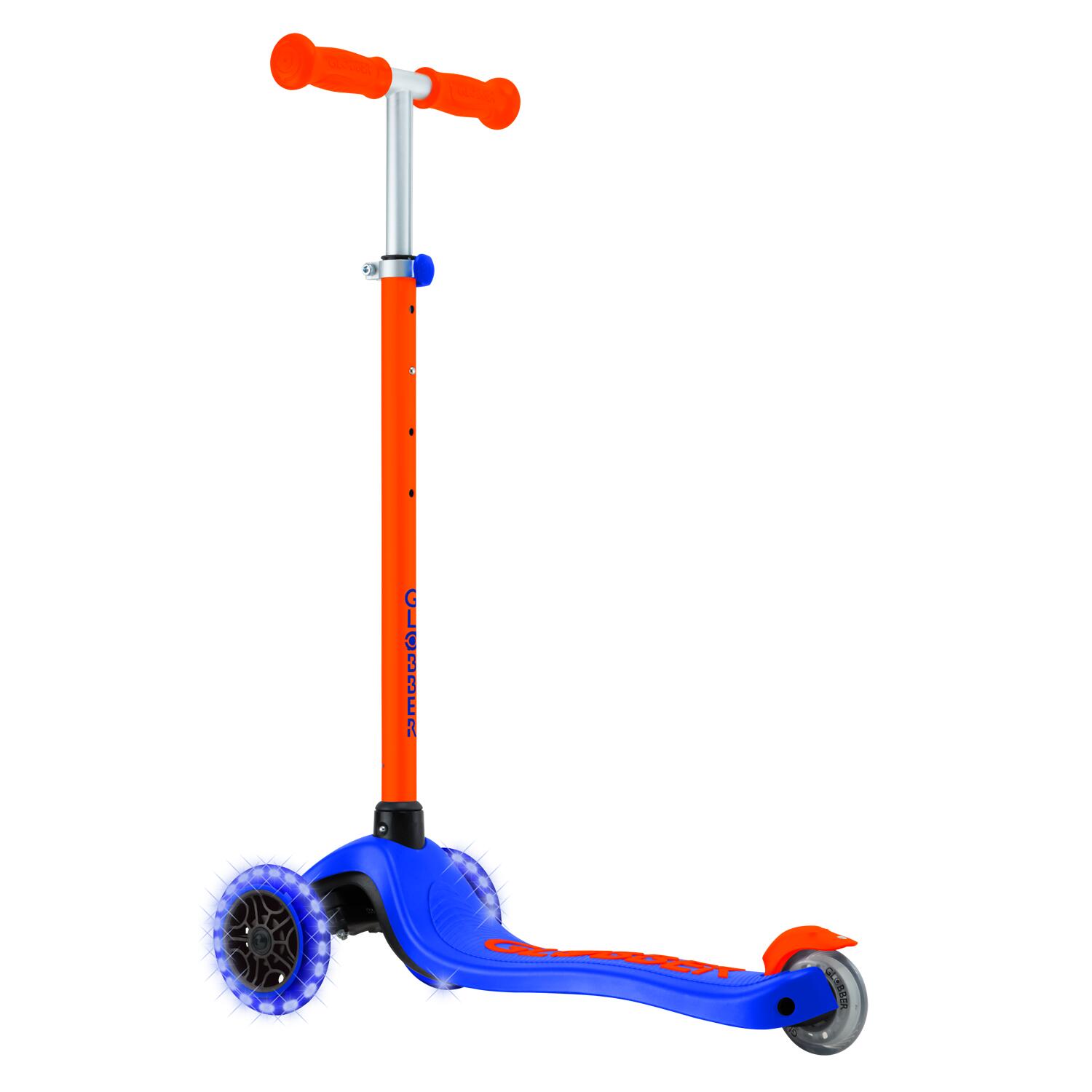 GLOBBER PRIMO PLUS NEON LIGHTS neon blau, mit Leuchtrollen 6/7