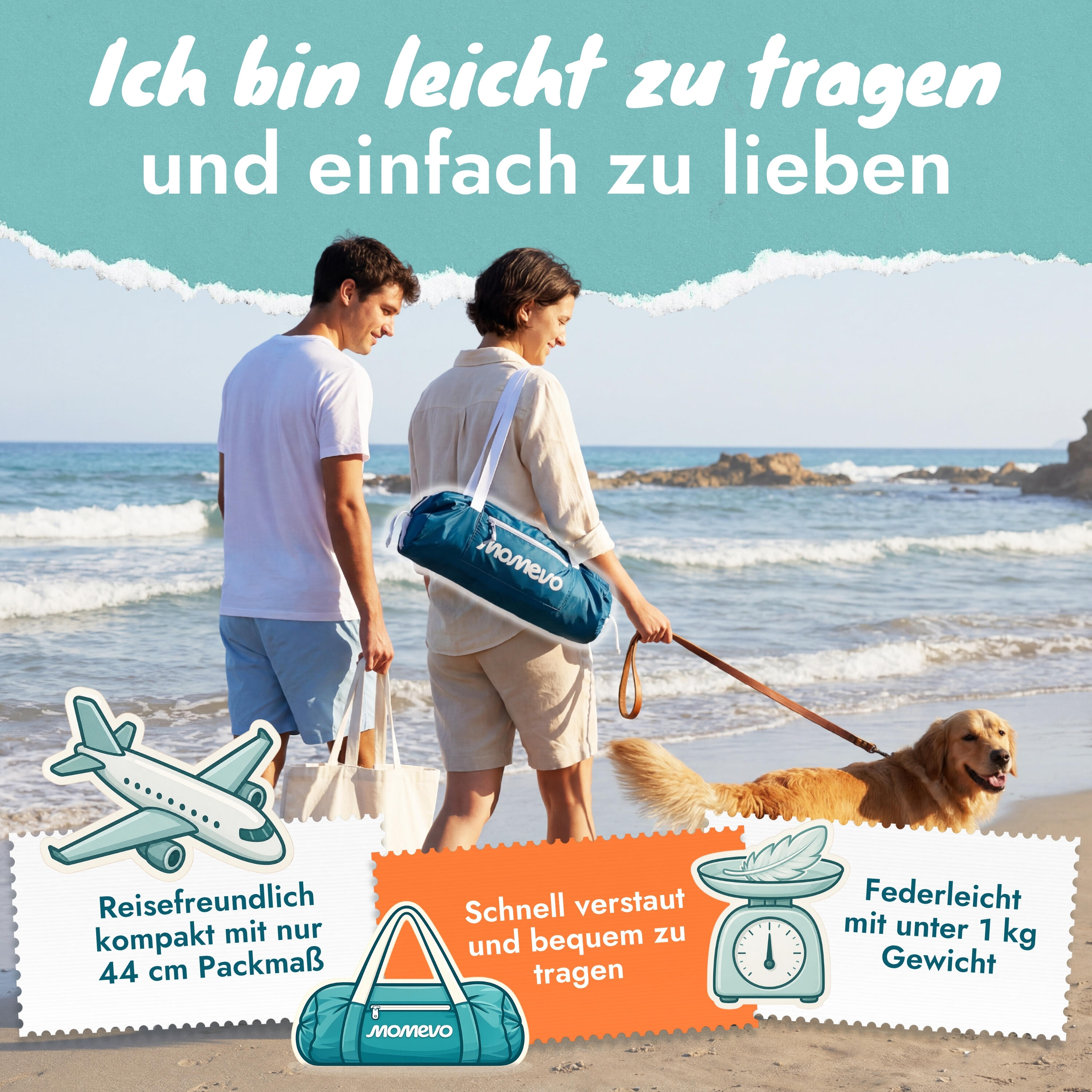 Sunsail Strandzelt Couple – Sonnensegel für 2 Pers. mit UV-Schutz UPF 50+ 3/8