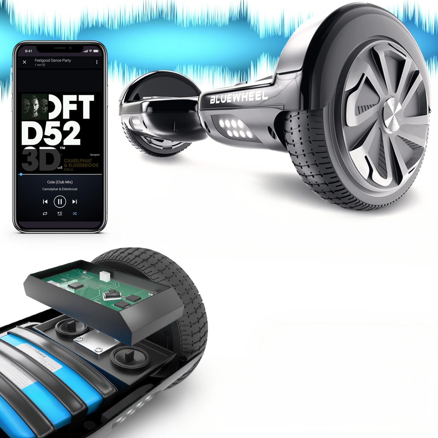Hoverboard Bluewheel HX310s_BL 6,5", app, Bluetooth, 15 km/h 3/8