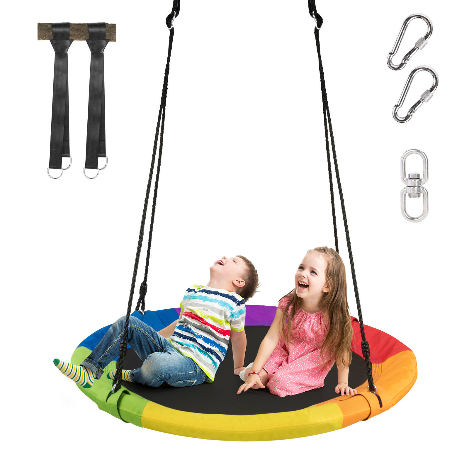 100cm Flying Saucer Tree Swing w/2 Hanging Straps