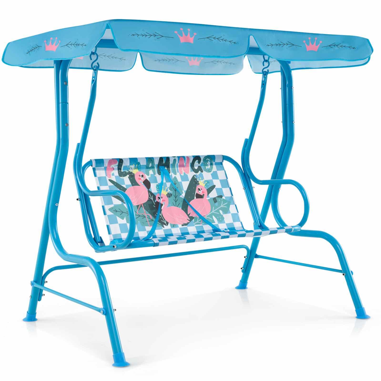 2-Seater Porch Swing Chair Garden Puppy Pattern 112x76.5x111