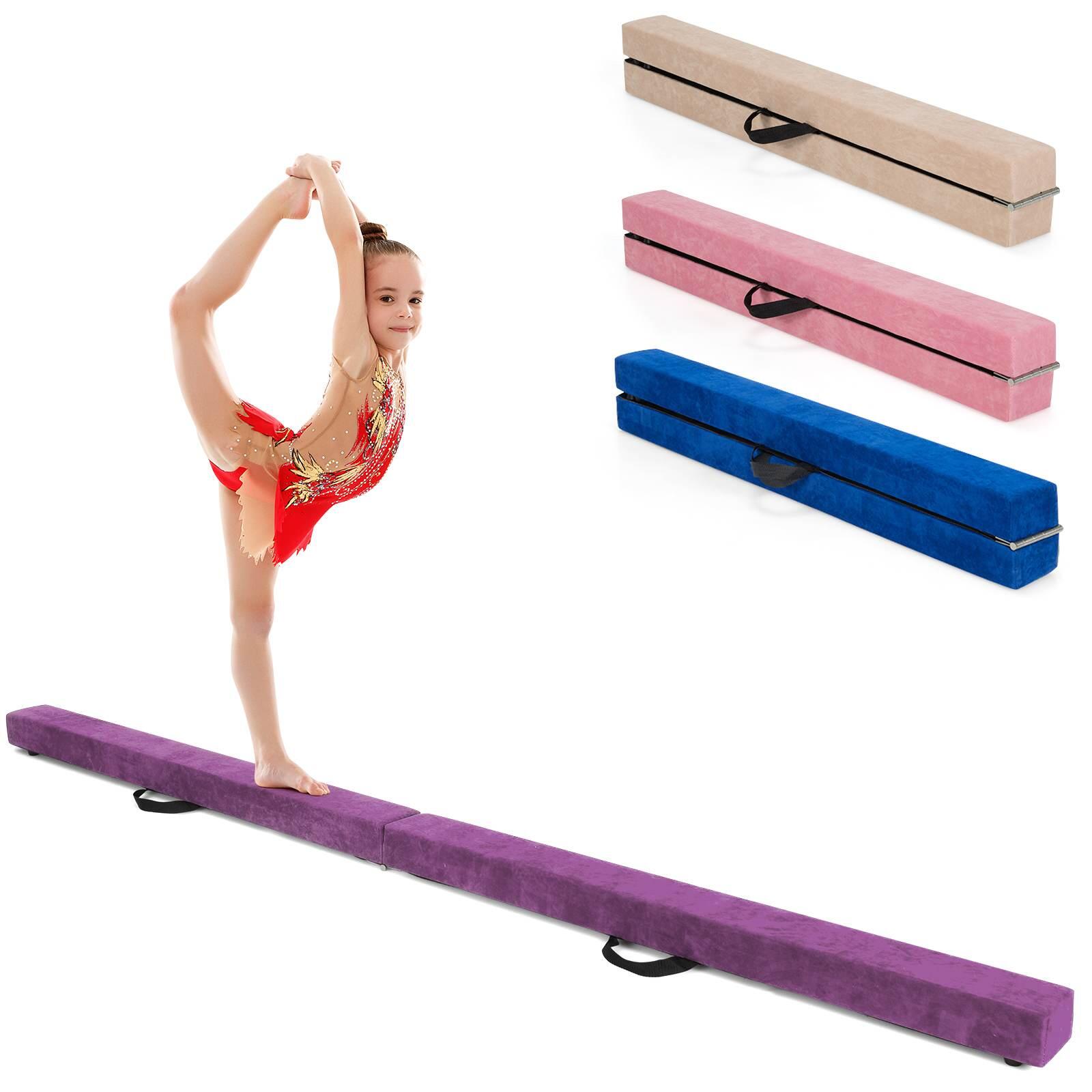 2.1m Folding Gymnastics Balance Beam Anti-Slip Purple