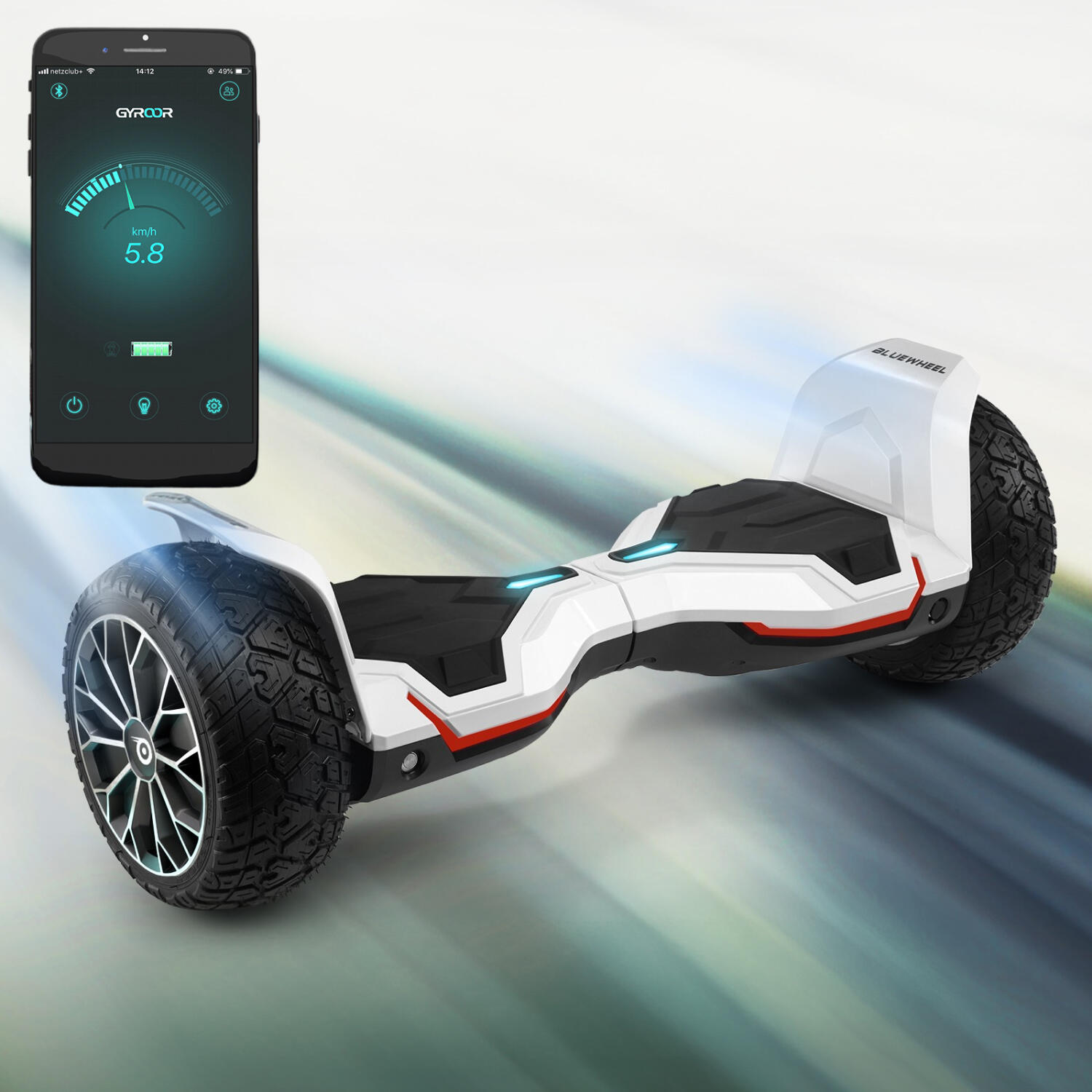 Bluewheel HX510 hoverboard 8,5", app, offroad, 15 km/u 6/8