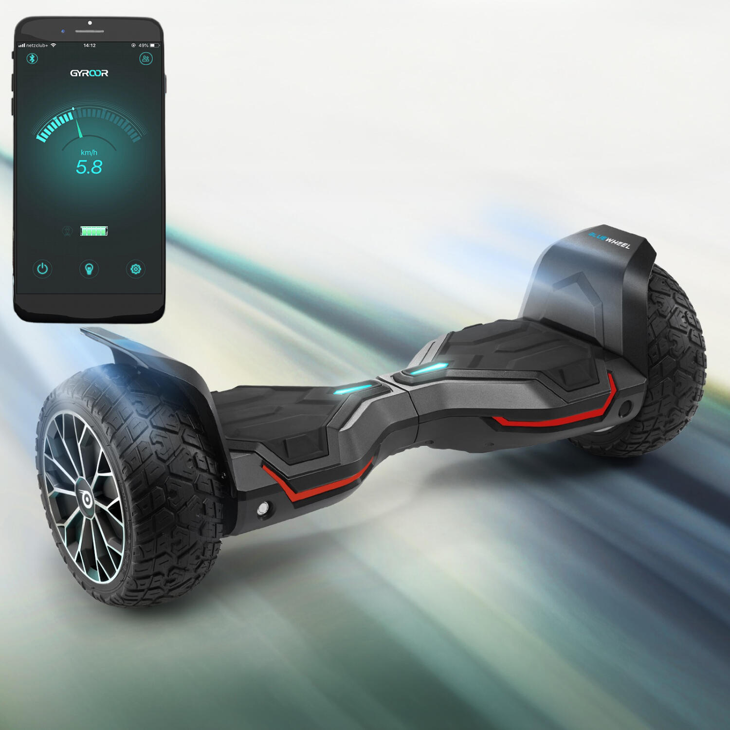 Bluewheel HX510 hoverboard 8,5", app, offroad, 15 km/u 6/8