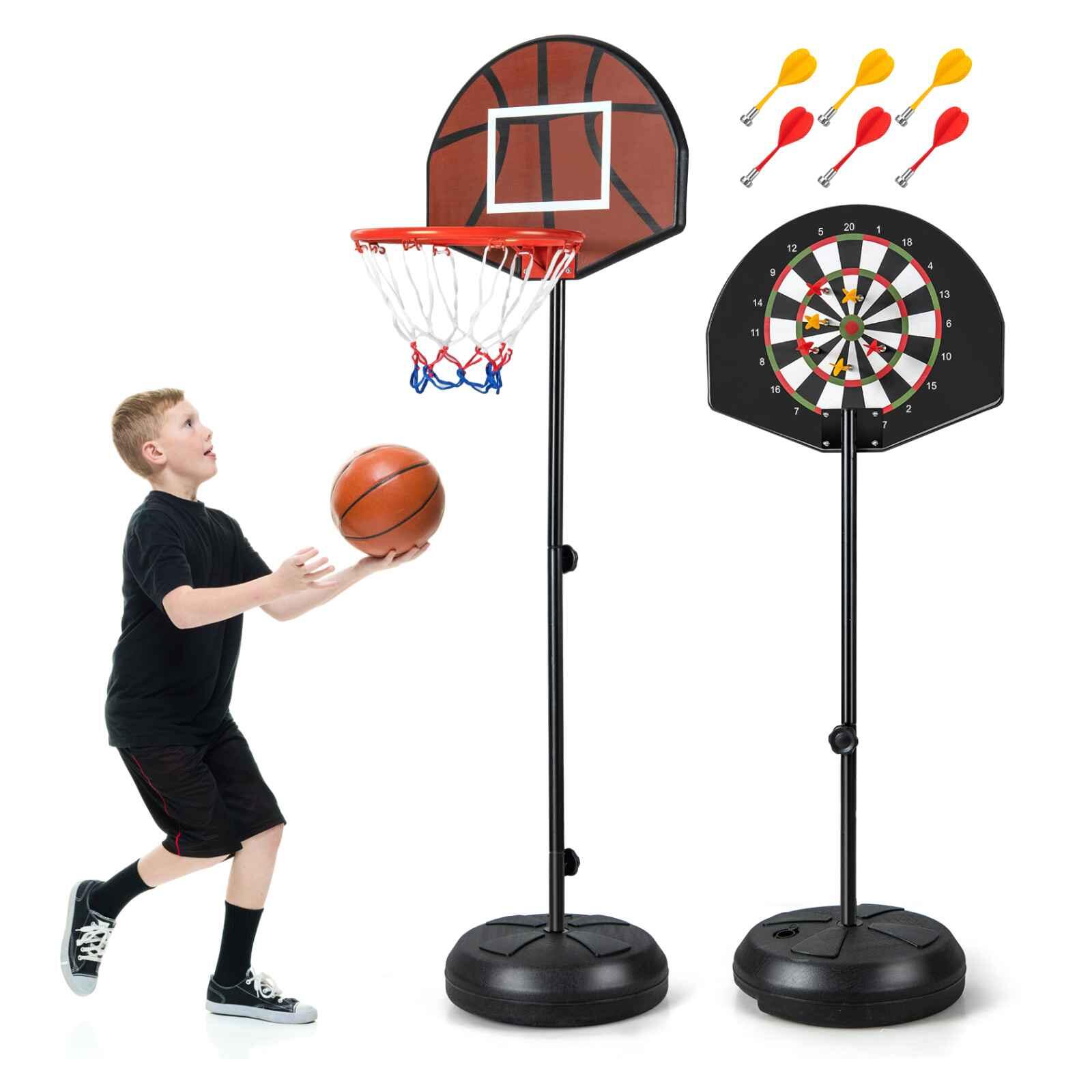 2-in-1 Basketball Hoop & Dartboard Stand Set