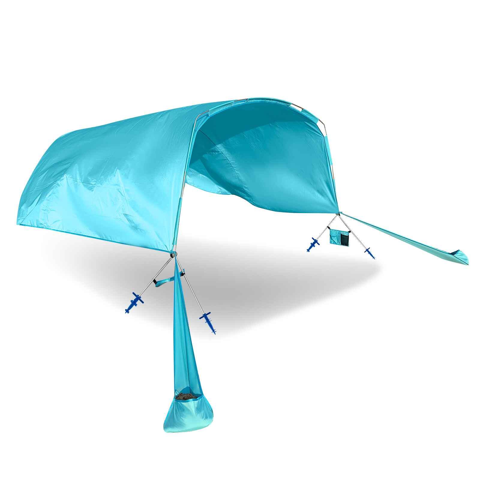 9m² Wind-Powered Beach Tent for 8 UPF50+ Sun Shelter Blue