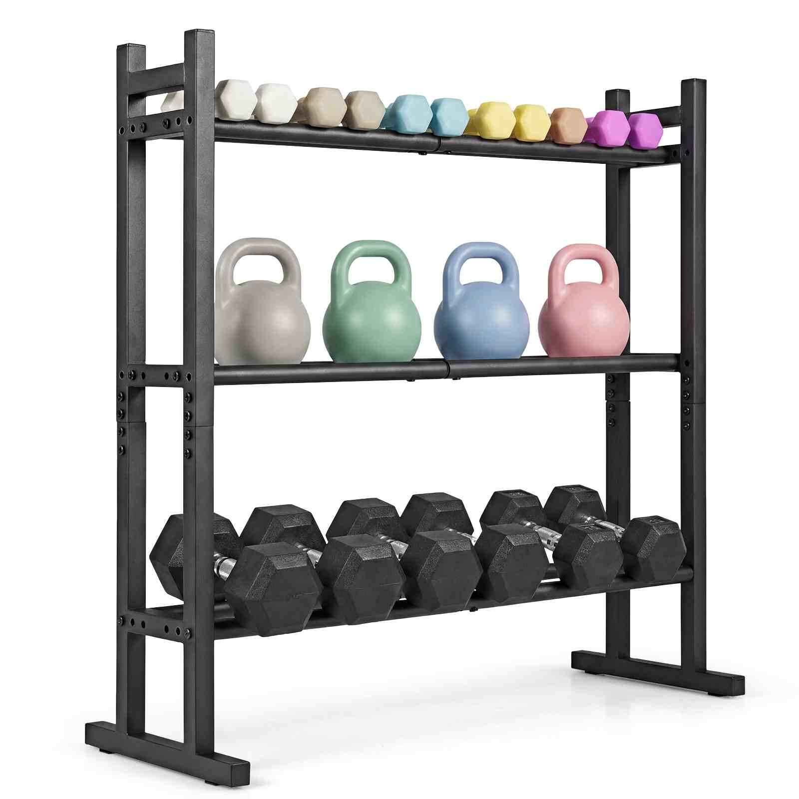 3-Tier Dumbbell Rack Stand 240kg Storage Organizer