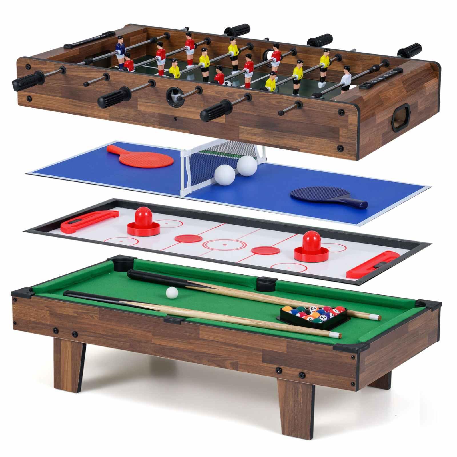 4 in 1 Combo Game Table Set w/Billiards & Complete Accessories 81x43x30.5