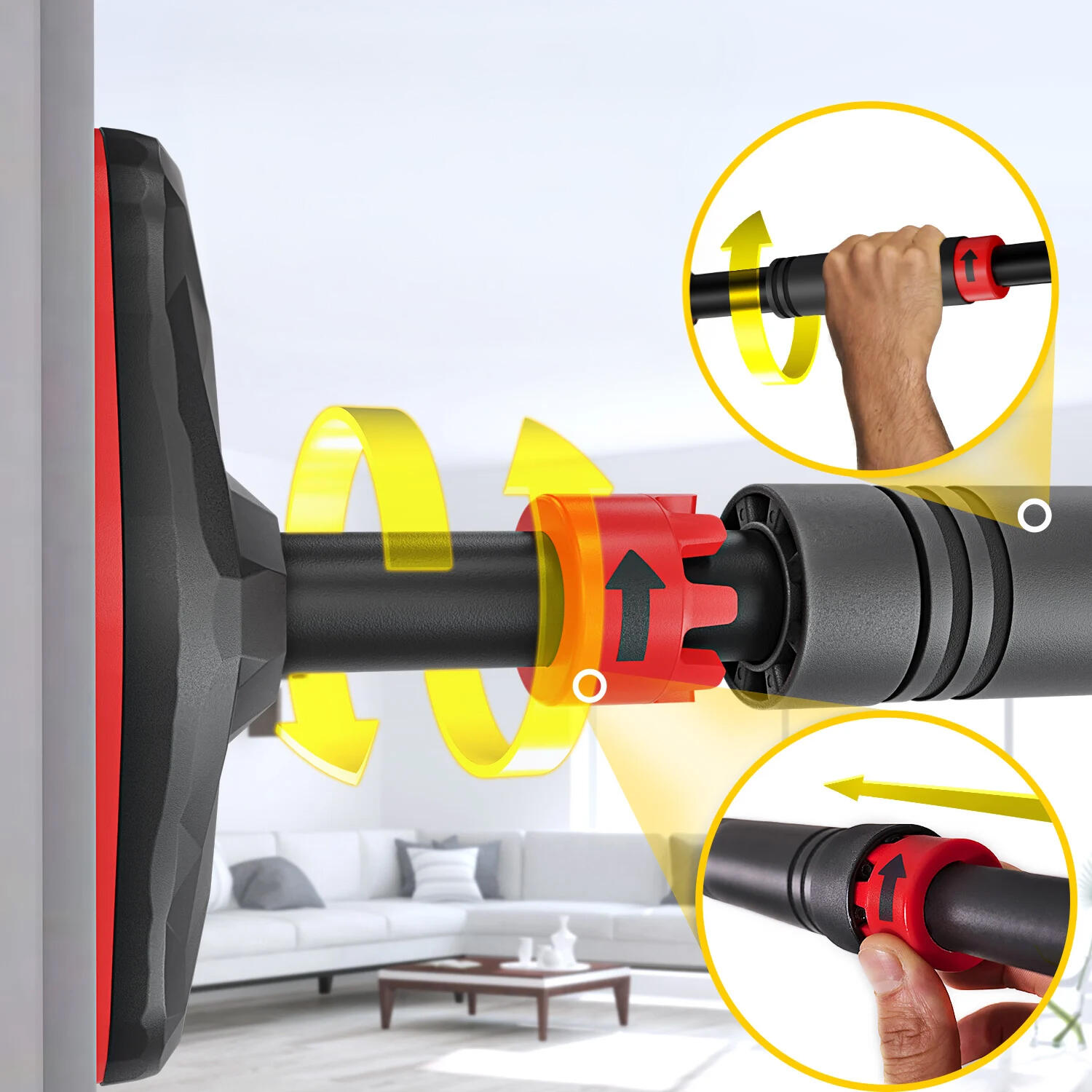 Sportstech Klimmzugstange KS270 | Anti-Rutsch Griffe | Innovativer Gear-Lock 3/9