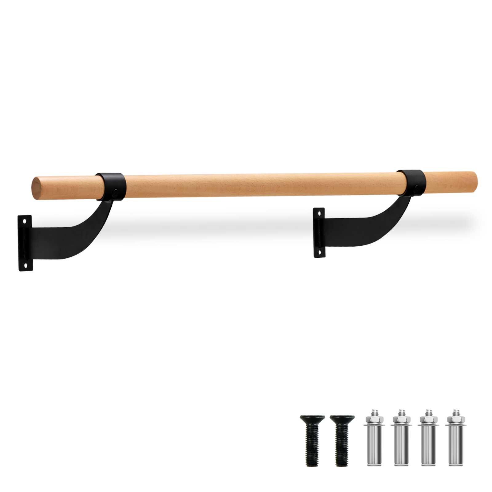 Wall-Mount Ballet Barre Solid Beech Wood Dance Bar