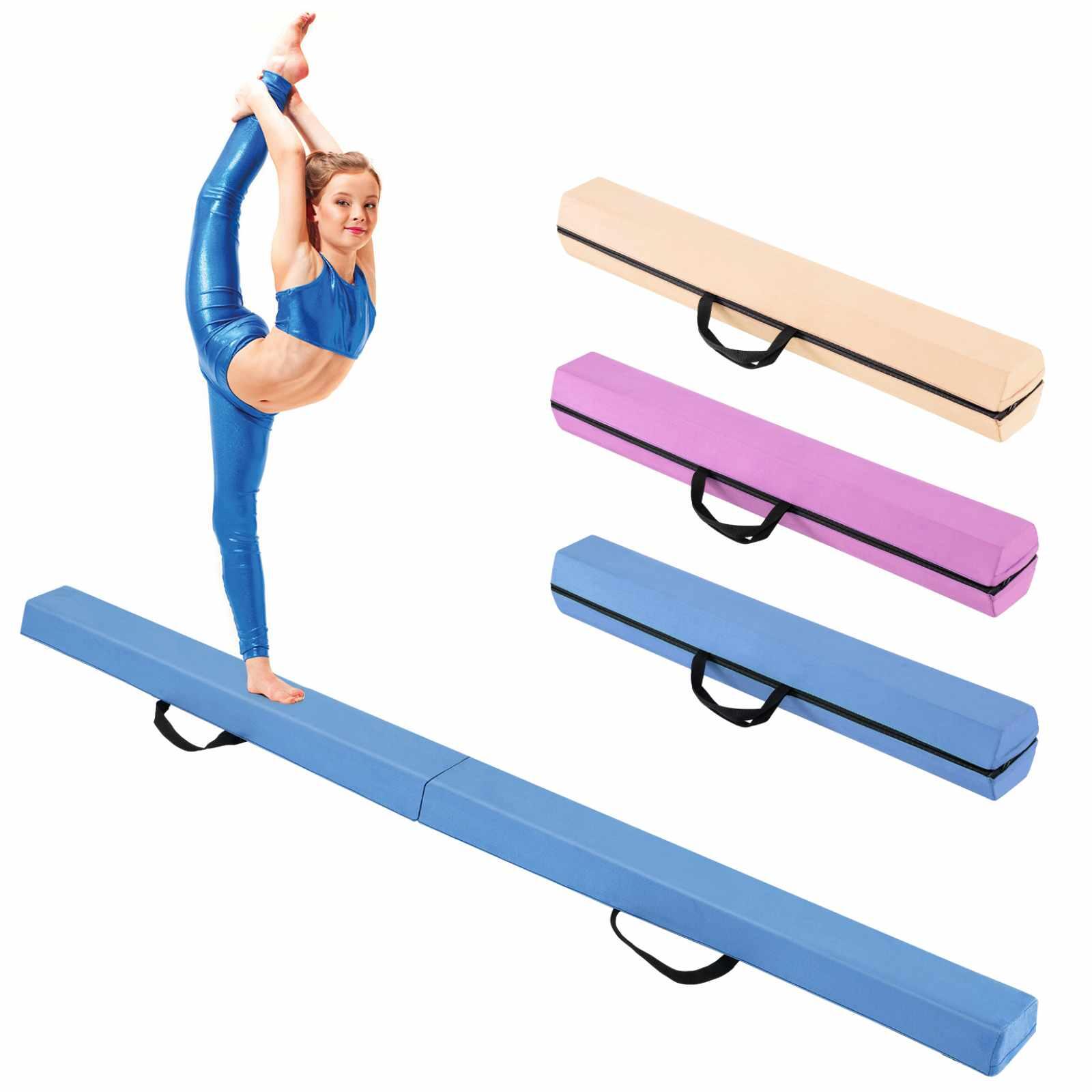 2.1m Folding Foam Balance Beam w/Suede Cover Blue