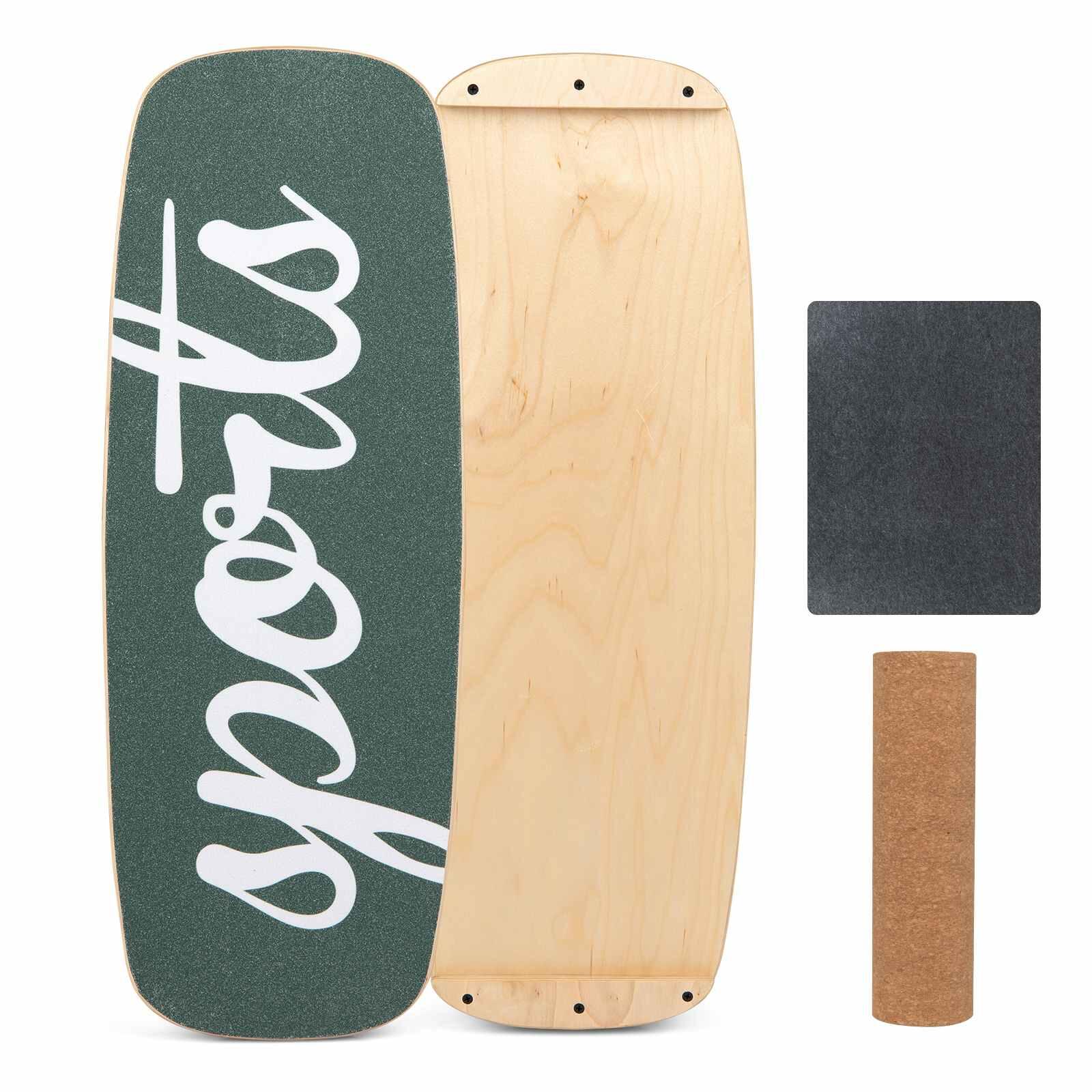 Wobble Balance Board w/Cork Roller Core Trainer Green