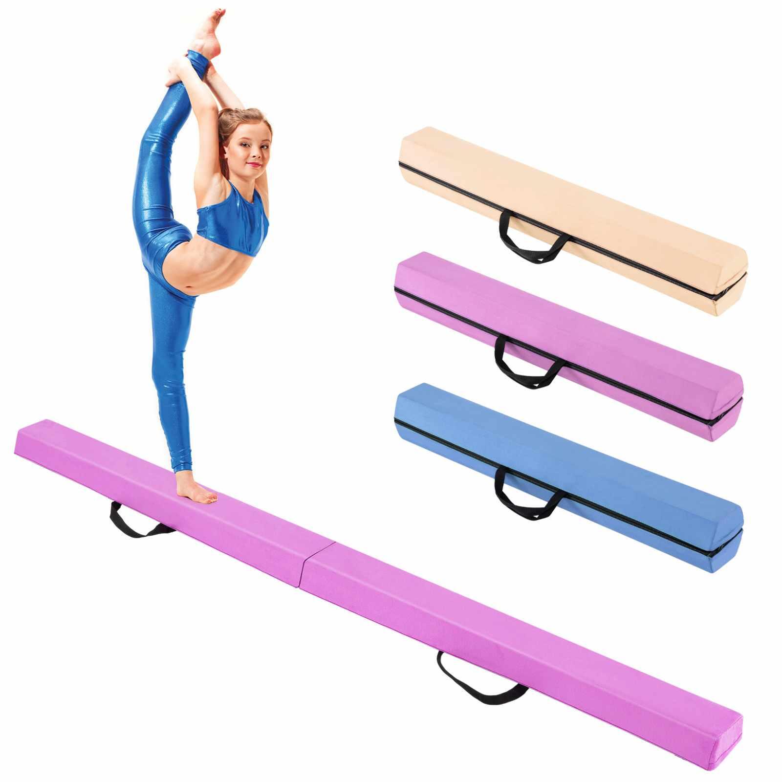 2.1m Folding Foam Balance Beam w/Suede Cover Purple